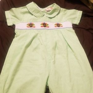 Boys' romper with Peter Pan collar